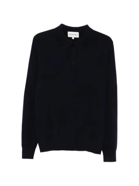 BOMPARD long-sleeve cashmere polo shirt Blue MO1079