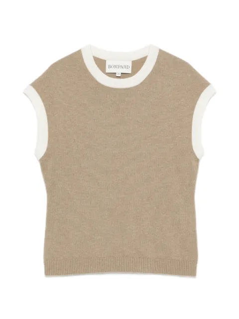 BOMPARD contrast-trim short-sleeve vest Neutrals MO4010