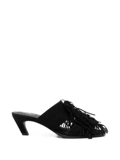 Ash Quincy fringe-detail mules Black QUINCY02