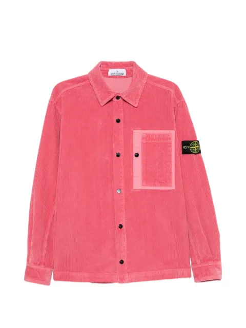 Stone Island corduroy-texture chest-pocket shirt Pink L2S151200016S0212