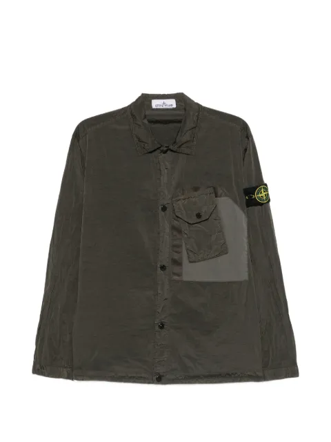 Stone Island chest-pocket logo-patch overshirt Grey L2S151200009S0019