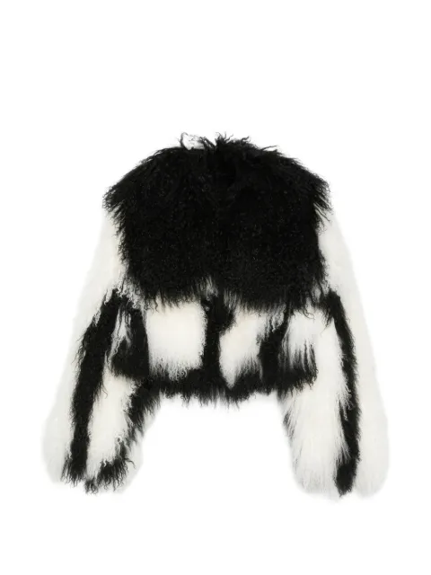 The Attico patterned shearling jacket Black 261WCB00111LBT044AA