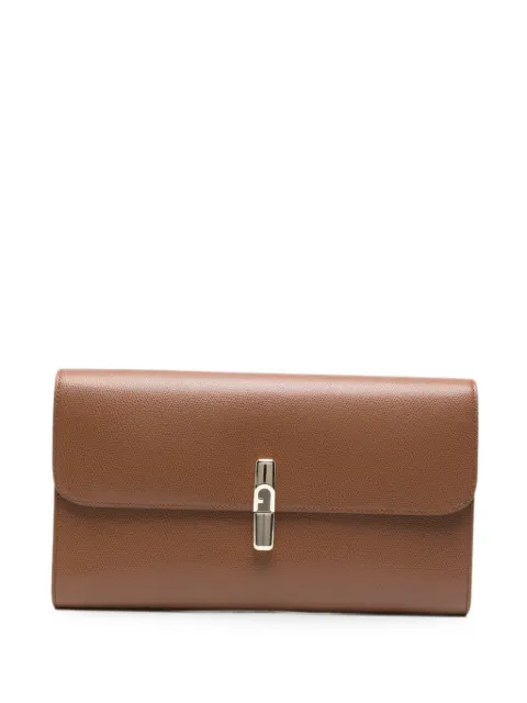 Furla grainy-leather clutch bag Brown WE00913ARE00003B001007