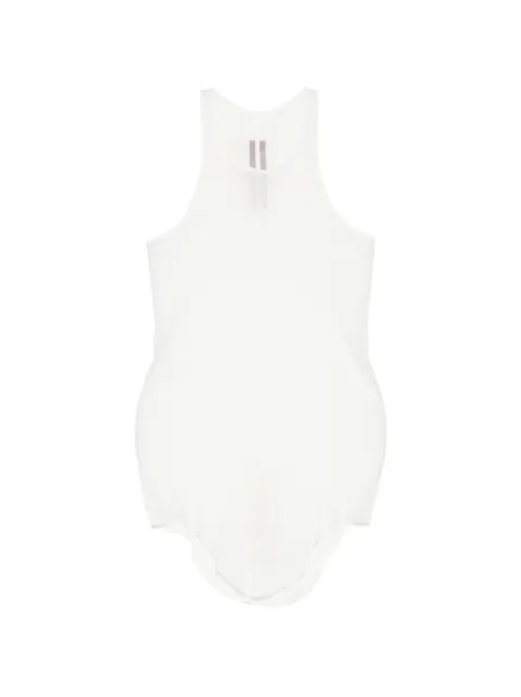 Rick Owens ribbed curved-hem tank top White RP02F5101MR
