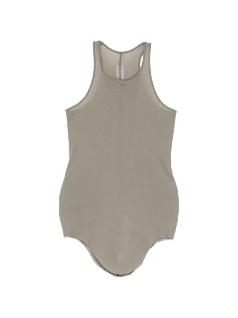 Rick Owens ribbed asymmetric tank top Grey RP02F5101MR
