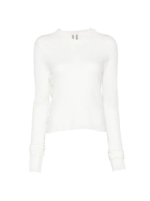 Rick Owens long-sleeve semi-sheer T-shirt White RP02F5210MR