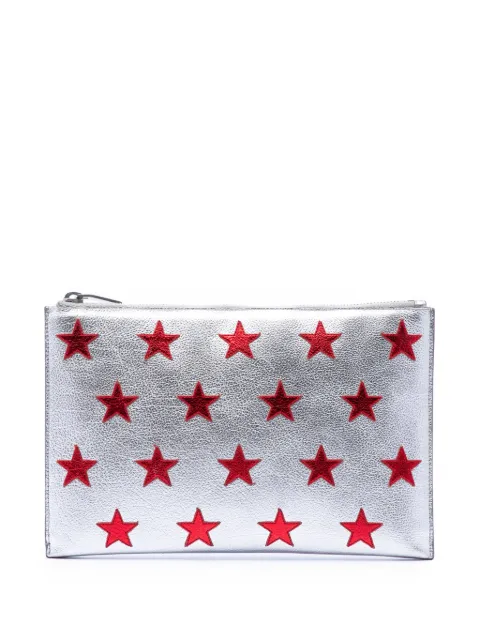 Saint Laurent Pre-Owned 2015 Leather Star clutch bag Silver Q155DF4UELF1FMBR