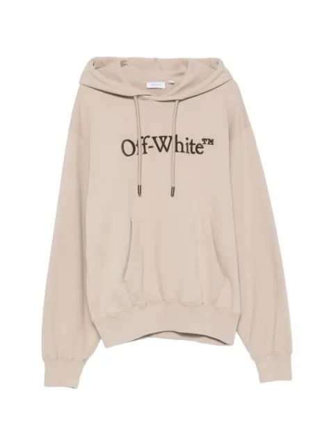 Off-White logo-print drawstring hoodie Neutrals 44MBB12NF26F0O