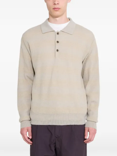 ssstein striped long-sleeve polo Neutrals ST1483