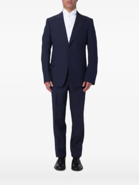 Emporio Armani flap-pocket single-breasted suit Blue EM000471TE20478
