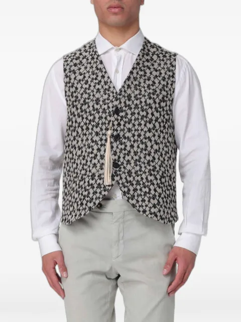 Emporio Armani jacquard tassel-detail waistcoat Neutrals EM005622TE20613
