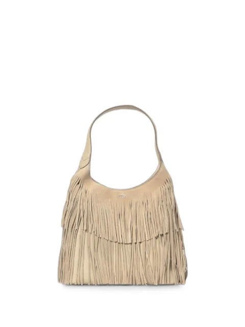 BOSS Lenah fringe-detail shoulder bag Neutrals 50558004
