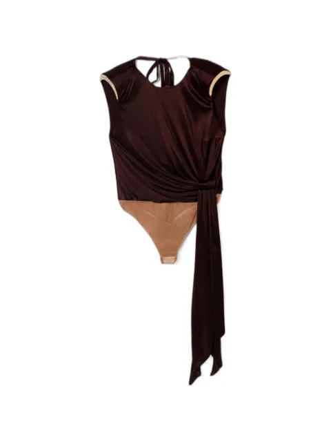 Elisabetta Franchi draped knot-detail top Brown BO02061E2