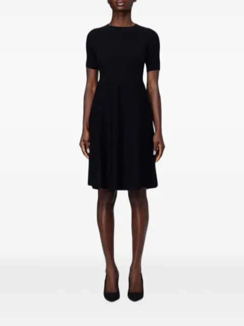 Emporio Armani short-sleeve ribbed-knit mini dress Black XW001885AF10352