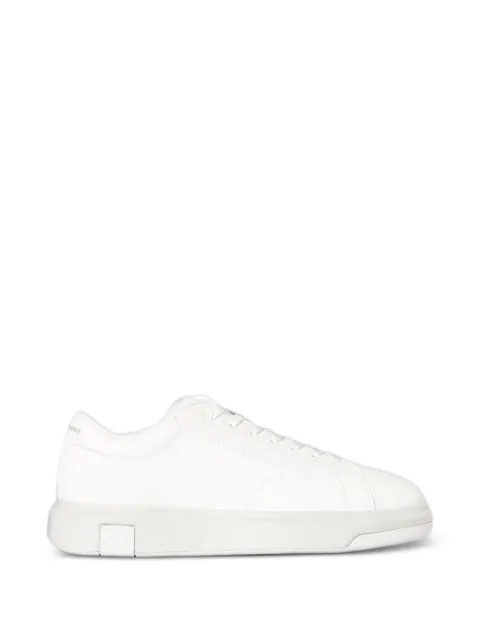 Emporio Armani logo-print leather sneakers White XUX123XV534