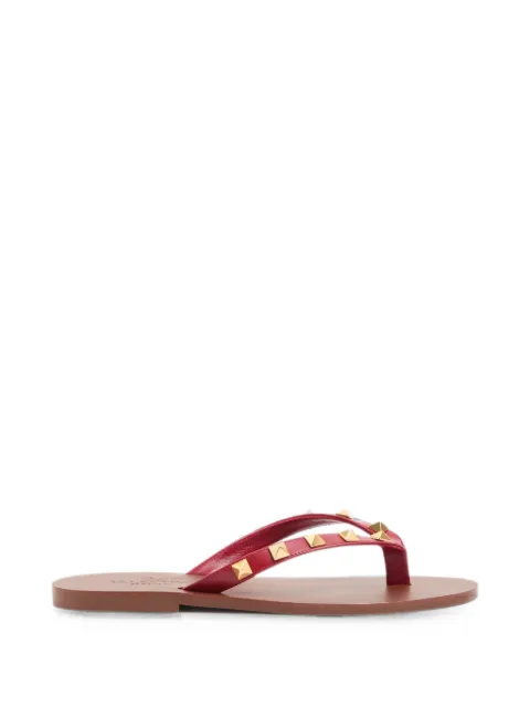 Valentino Garavani Rockstud calfskin thong sandals 05mm Red WS0QD3MRI