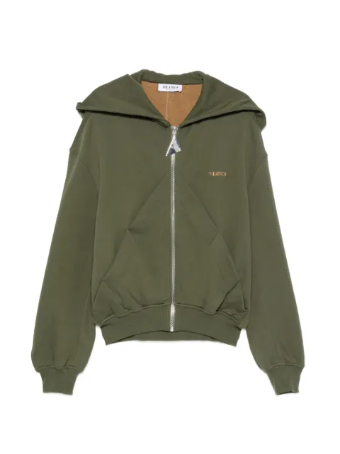 The Attico logo-embroidered zip-up hoodie Green 261WCF00015JJF007AA