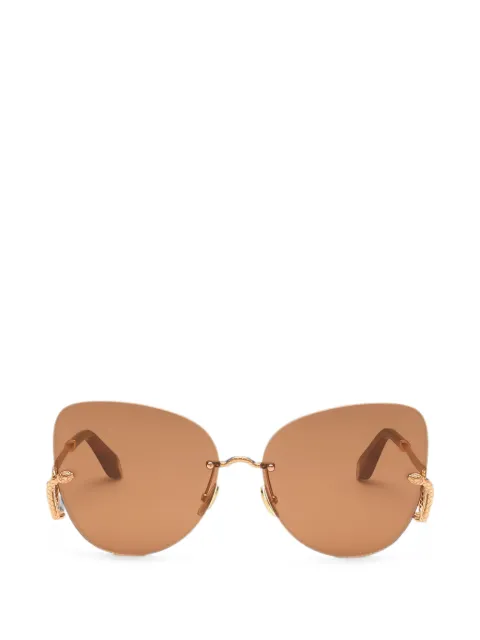Roberto Cavalli rimless butterfly-frame sunglasses Gold SRC0628FCX