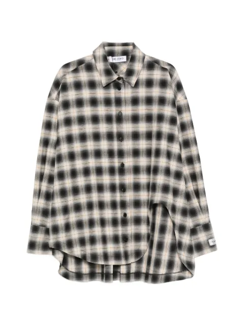 The Attico check-pattern curved-hem shirt Black 261WCH00004CCC146AA