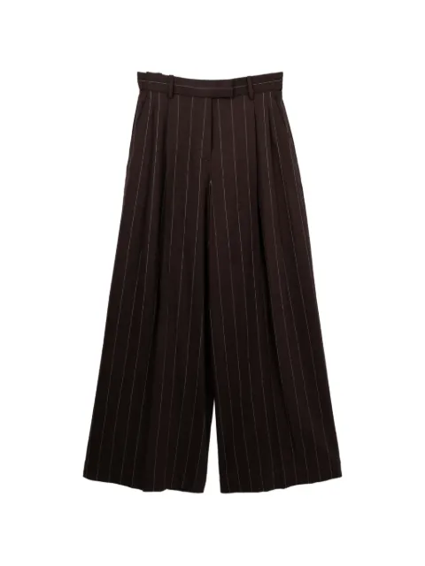 Helmut Lang pinstripe-pattern wide-leg trousers Brown HLXPT203D1UXRBWX002