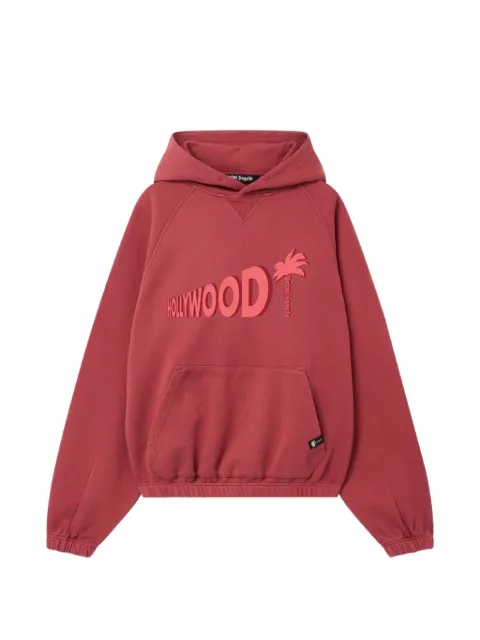Palm Angels Sunset Blvd logo-print hoodie Red PAMBB04W26FL022725