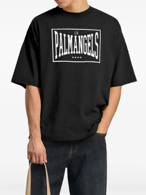 Palm Angels retro box logo loose T-shirt Black PAMAA03F26JR041003