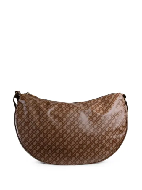 Gherardini logo-print crescent tote bag Brown GH0330