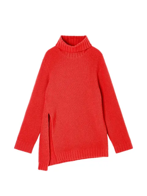 Giorgio Armani asymmetric-hem ribbed sweater Red GW002909AF24170