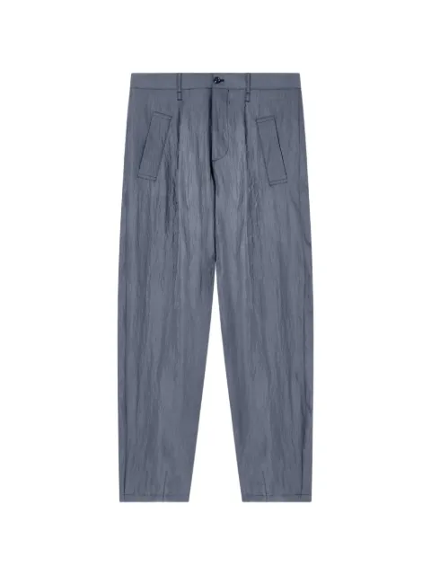 Giorgio Armani crinkled-effect pleated trousers Blue GM003229TE20289