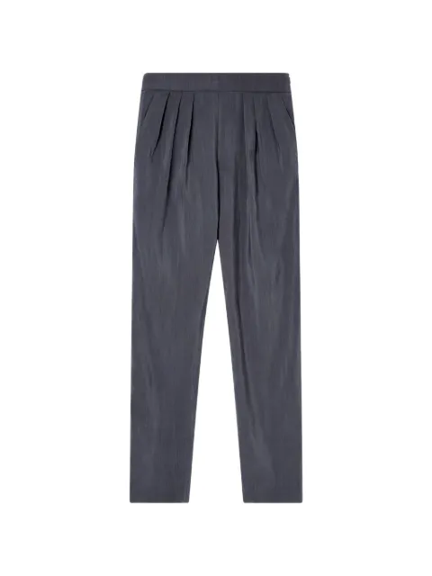 Giorgio Armani pleated crinkled-finish trousers Grey GW002792TE13824