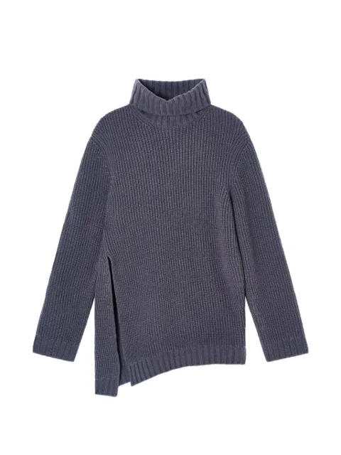 Giorgio Armani asymmetric ribbed-knit sweater Blue GW002909AF24170