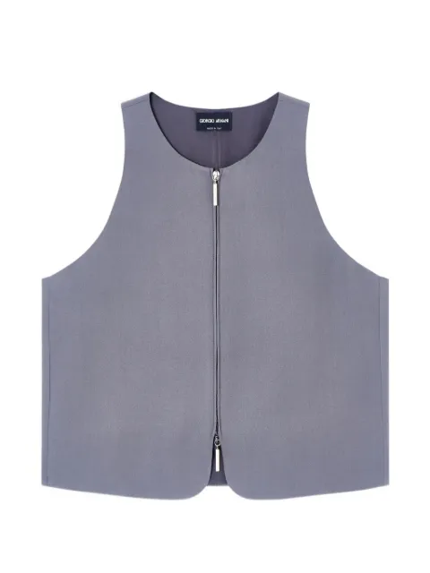 Giorgio Armani zip-up sleeveless top Grey GW003007TE20007