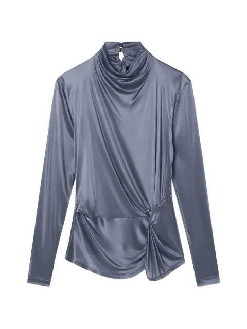 Giorgio Armani draped knot-detail top Grey GW003031AF24627