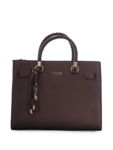 LIU JO medium logo-charm satchel bag Brown AF6086E1019
