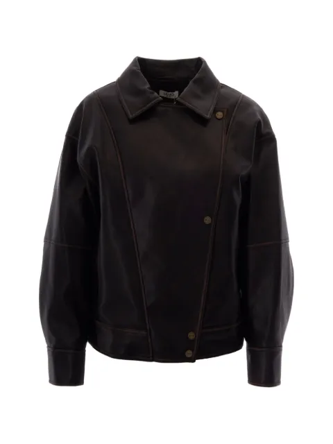 LIU JO drop-shoulder bomber jacket Brown WF6194E1106