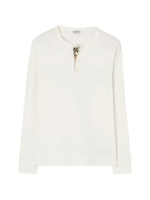 Burberry long-sleeve cotton top Neutrals 8128299