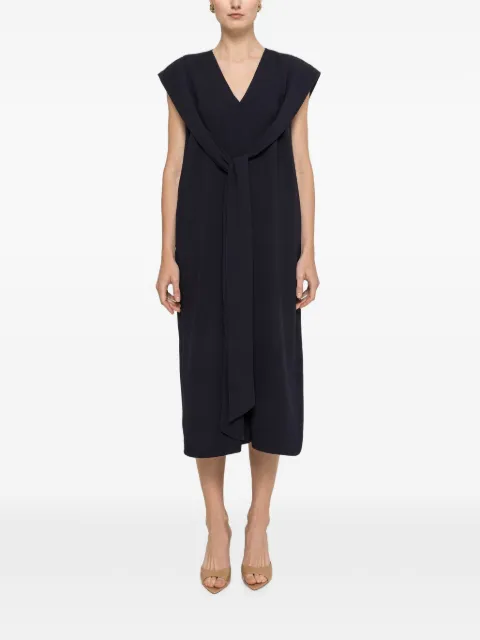 NISSA scarf-detail relaxed midi dress Blue RZ16992