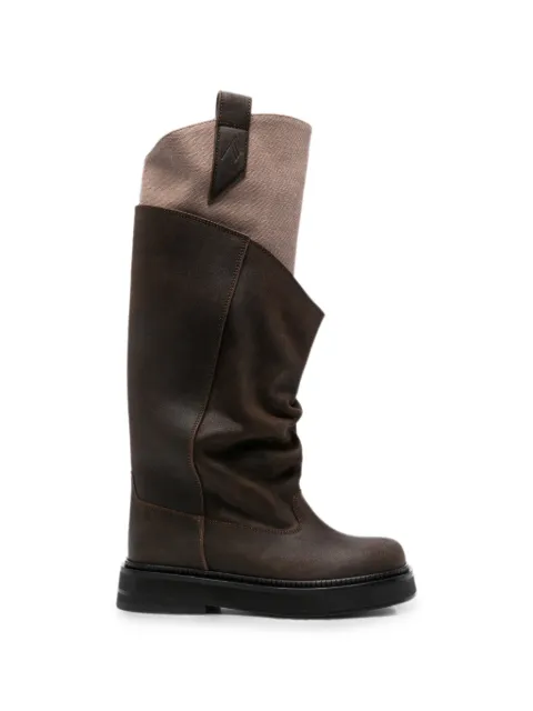 The Attico New Robin Passeggiata slouchy-design combat boots Brown 261WSH00902MIX124AA