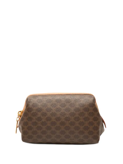 Celine Pre-Owned 20th Century Macadam Coated Canvas Cosmetic pouch Brown XW15M3EM3RQTEDR2