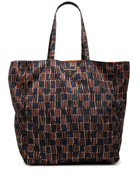 Prada Pre-Owned 2013-2026 Tessuto Stampato tote bag Brown OABKXIVN6U1YM4M5