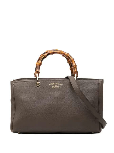 Gucci Pre-Owned 2000-2015 Medium Calfskin Bamboo Shopper satchel Brown MX1X61K6ZEWSFYRS