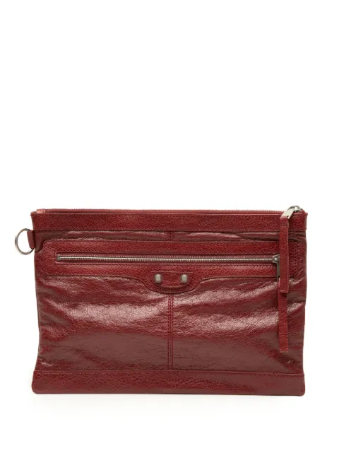 Balenciaga Pre-Owned 2014 Lambskin Motocross Classic Clip M clutch bag Red HVX9QJG3UQC3MJ90