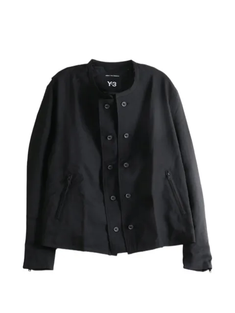 Y-3 double-breasted collarless jacket Black KS3891