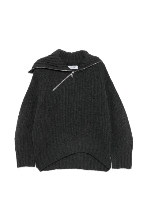 The Attico asymmetric-zip ribbed-knit sweater Grey 261WCK00134KWS011AA