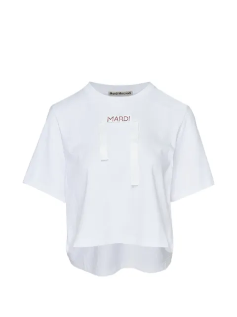 Mardi Mercredi logo-tape cropped T-shirt White 26SSMFK61JSS041WHQQ00