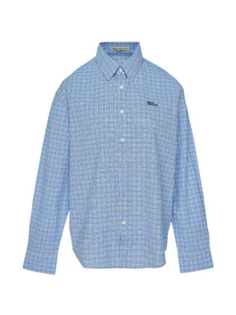Mardi Mercredi check-pattern logo-embroidered shirt Blue 26SSMFK61VSH002BLQQ0000BLUE