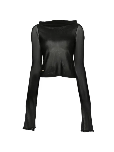Cult Gaia Andarna split-sleeve cowl-neck top Black SWTTP38030YV2889