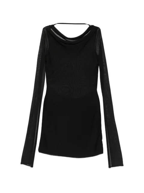 Cult Gaia split-sleeve cowl-neck mini dress Black SWTDR38072YV2889