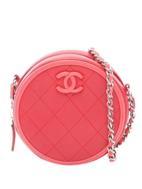 CHANEL Pre-Owned 2019 Lambskin Color Pop CC Round crossbody bag Red 6J3E4MYG2A6F405A