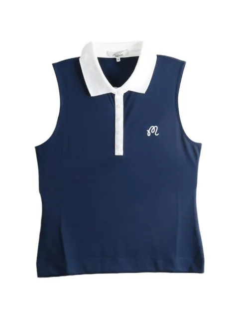 Malbon Golf Claudia sleeveless logo-embroidered polo shirt Blue MW0015